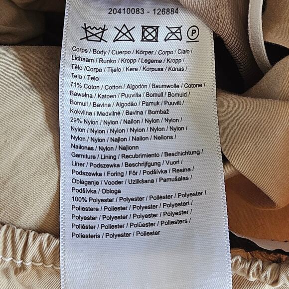 HALSTON Bari Jumpsuit Tan Cargo Pockets Size 8 - Picture 14 of 14